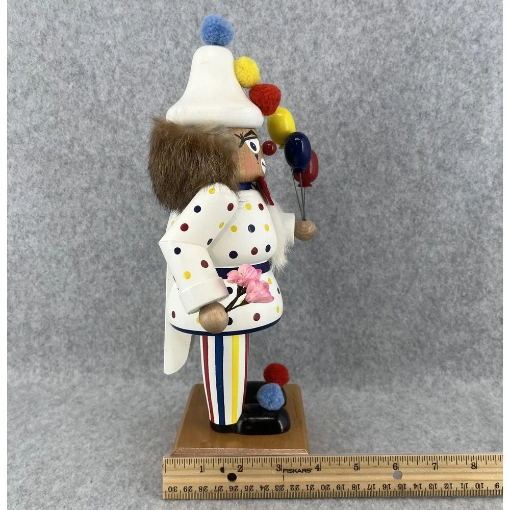 KWO Clown Nutcracker Balloons Germany Signed‎ Em Merck Wood Old World Christmas